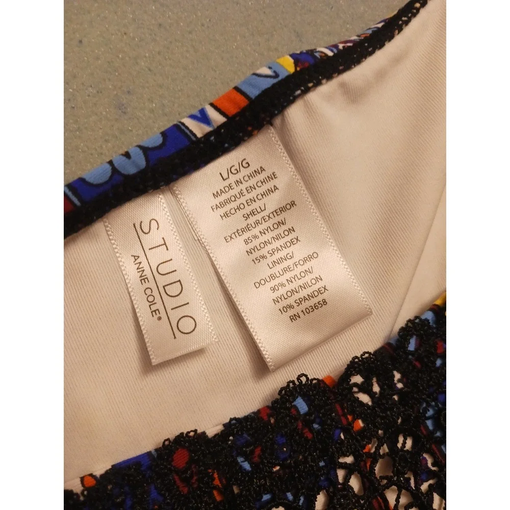 NEW‎ Studio Anne Cole Boho Floral Print Side Tie Bikini Bottoms, Size Large